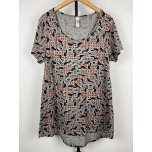 Lularoe Gray Disney Minnie Mouse All Over‎ Print Short Sleeve Swing T-Shirt Sz S